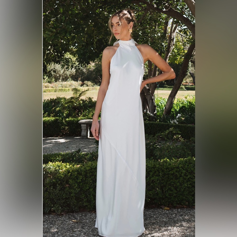 Show Me Your Mumu Lisa Maxi Dress in White
